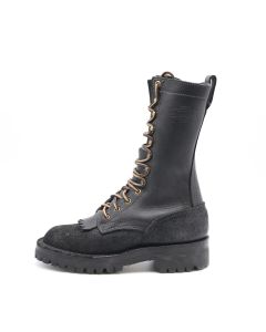Store stock Hot shot boot, used as try on boot in store so boots are slightly worn. Black work leather smooth over roughout. 10" height with a red x unit sole 