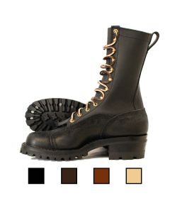 Lineman boot black smooth over rough out 