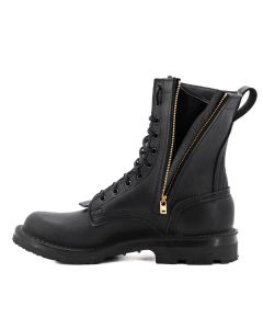 Side zip station boot in black
