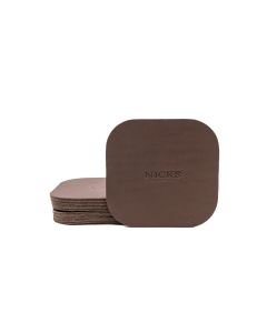 Nicks leather coasters square in walnut