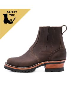 Safety Toe Work Chelsea in walnut smooth