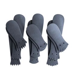 Black leather Kilties on a white background with copy describing what kind they are. 