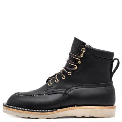 Black wedge sole work boot