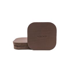 Nicks leather coasters square in walnut