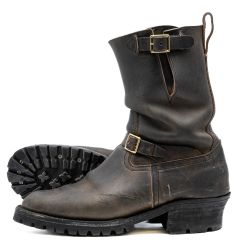 Pullman Engineer boot is Veg Tan Slate leather