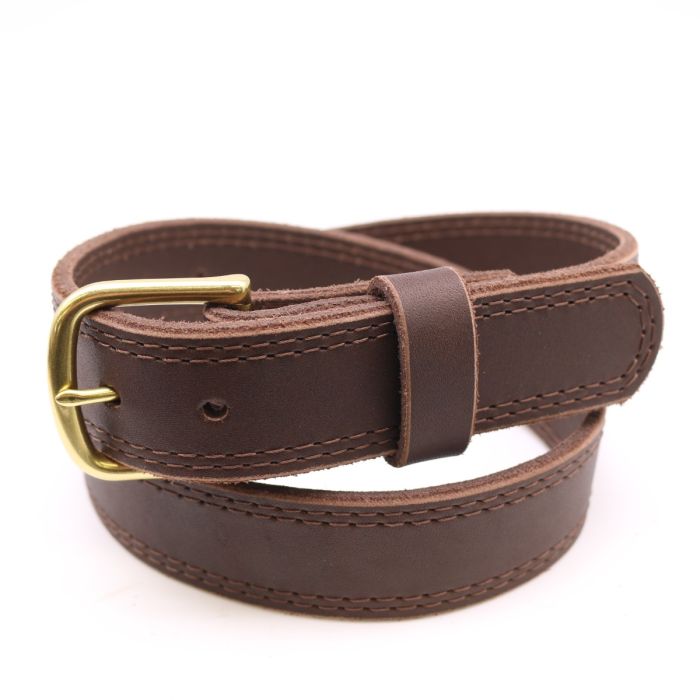 Nicks Double Stitched Work Belt - Walnut belt size 36