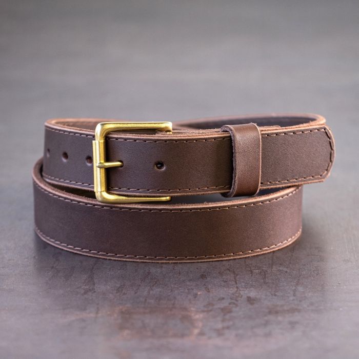 Steel Core Gun Belt Walnut for Men | Nicks Handmade Belts