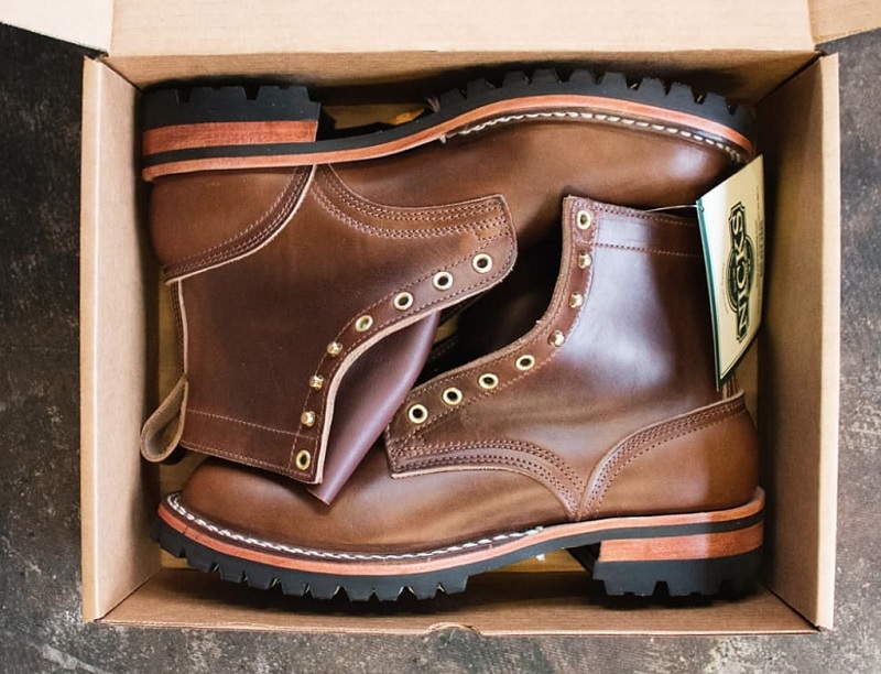 Vegetable tanned leather work on sale boots