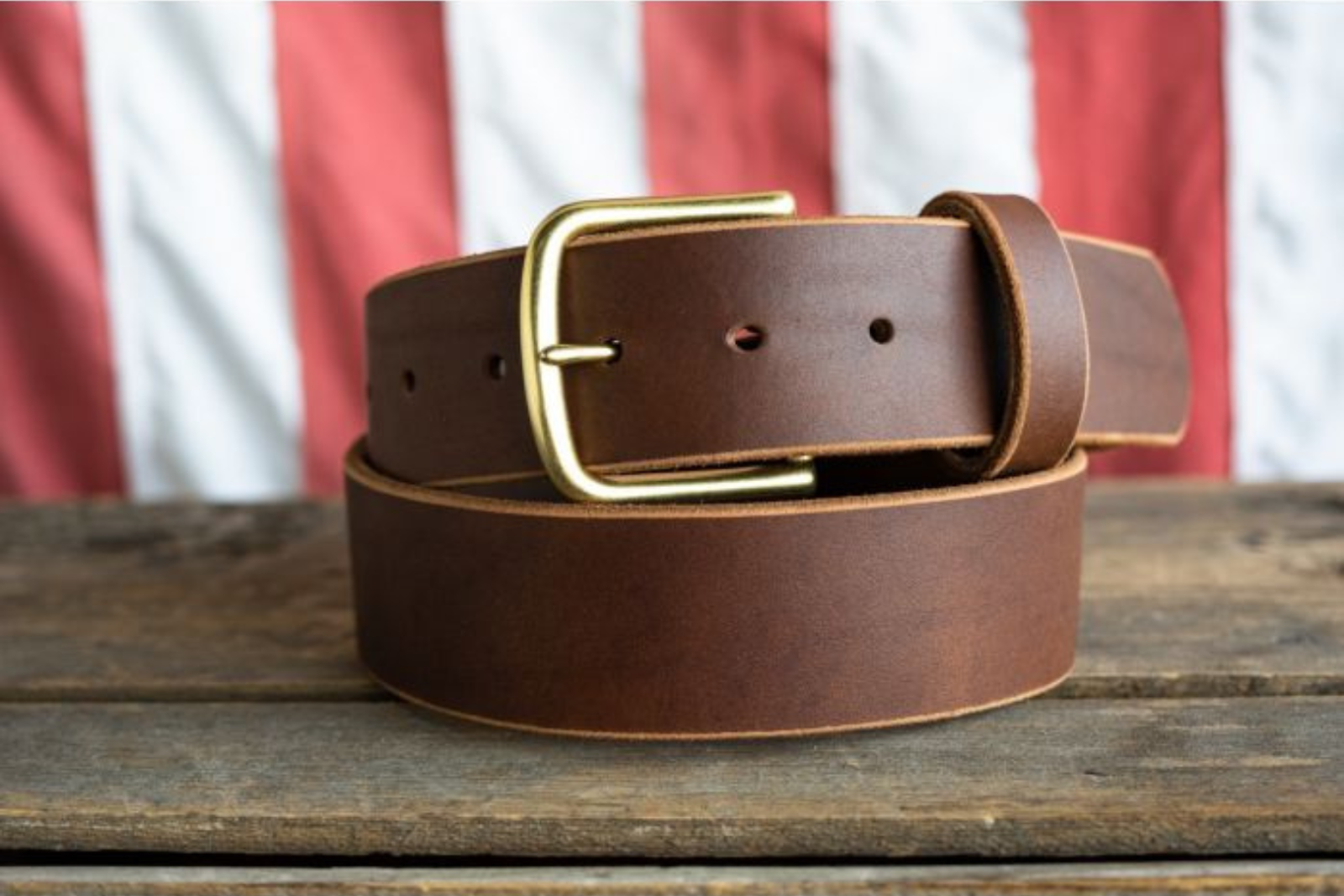 Leather Belt-Standard Natural vegetable-tanned leather belt, 1 1/2