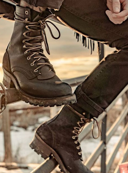 Hiking boots with outlet heels