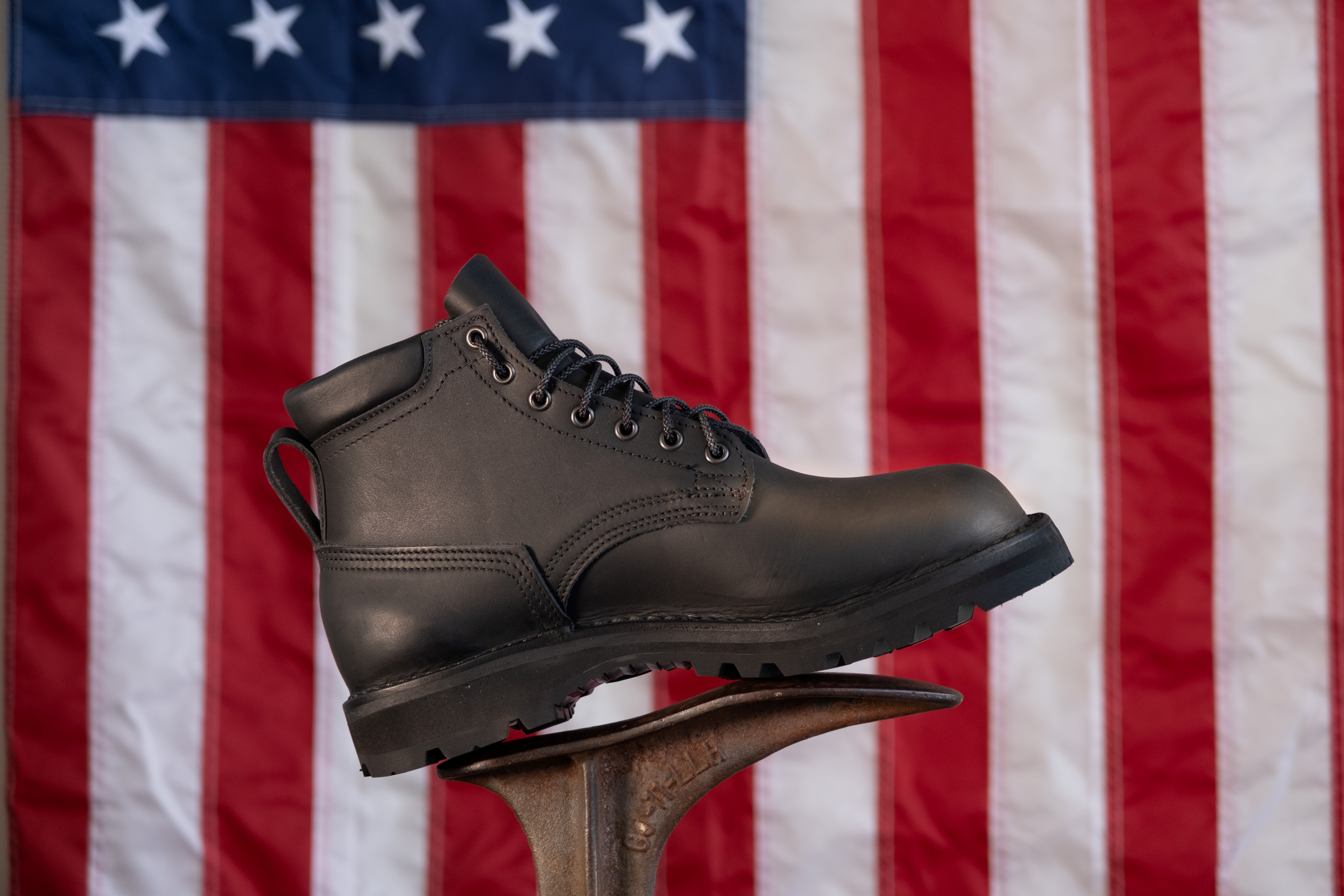 5'' Marshal Duty Boot.  Black 7-8oz leather. Vibram Sierra Sole.  Padded Collar.