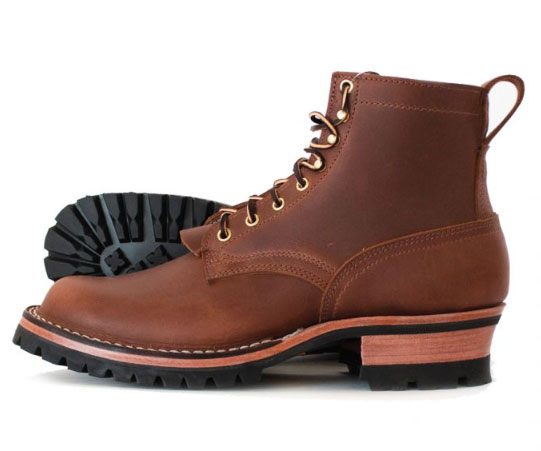 High heel store logger boots